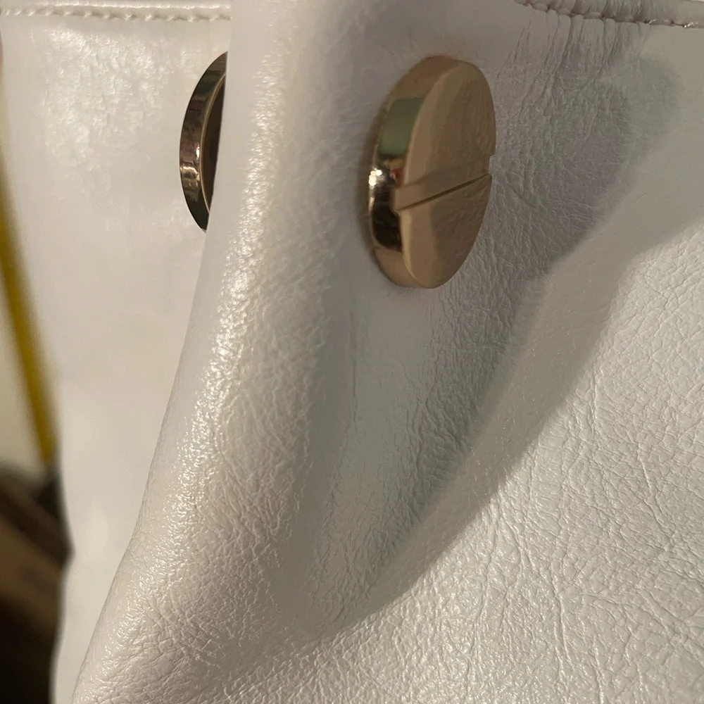 Melie Bianco handbag purse women Vegan Leather Red White Navy